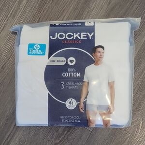 Jockey Men's White Crew Neck T-Shirts - 3 Pack